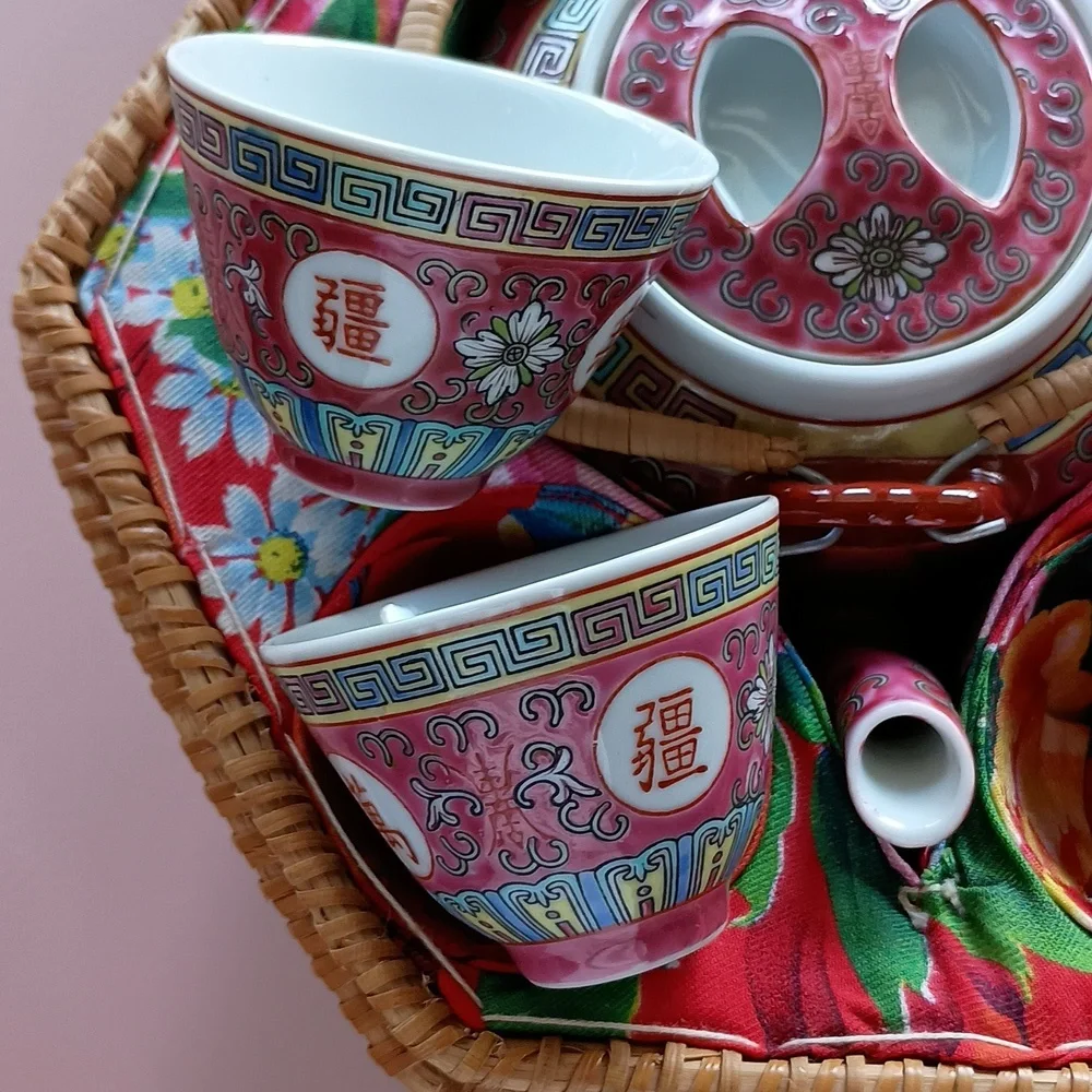 Chinese Famille Tea Set - Picture 5 of 14